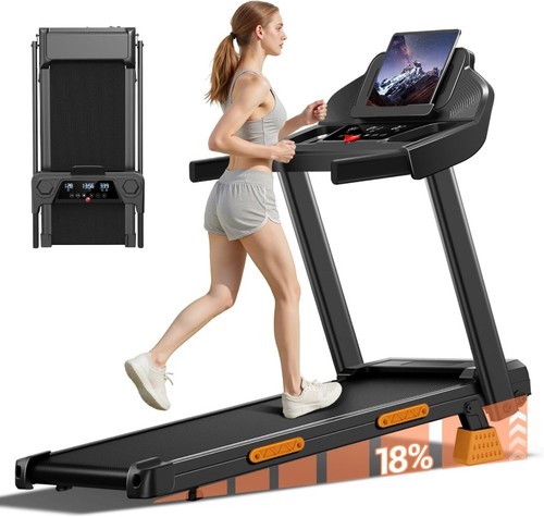 Portable treadmill with handle - with,